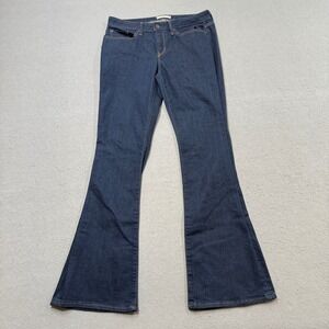 Gap Flare Jeans Women's 28R Blue Dark Wash Long And Lean Mid Rise Flare Leg Slim